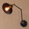 Loft black vintage industrial style adjustable long arm retro wall lamp E27 LED wall lights for home hallway bedroom living room4648900