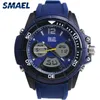 2017 Blue Watches 새로운 브랜드 Smael Led Quartz 시계 듀얼 디스플레이 시간 시계 30 미터 방수 패션 캐주얼 남성 시계 1157