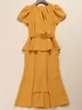 Роскошные женские асимметричные платья Платья для пиплоюма плиссированные круглые шеи с коротким рукавом MIDI платья