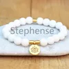 MG0628 2019 New Design Women's Lotus Bracelet High Quality Shell Beads Yoga Bracelet Heart Chakra Mala Bracelet245U