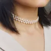 ASHIQI Orijinal Doğal İnci Chokers kolye 925 gümüş toka 4.5-5mm inci el yapımı Dokuma