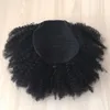 Mongolian Kinky Curly Clip Ins Ponytail för kvinnor Naturlig Black Curly Clip In Human Hair Extensions Diva Hair Remy 120g