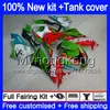 Body +Tank For KAWASAKI ZX636 ZX-6R 2009 2010 2011 2012 206MY.23 ZX 636 600CC 6 R ZX-636 ZX600 ZX 6R ZX6R 09 10 11 12 Green red Fairings