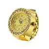 Anello di dito orologio oro orologio oro fiore ovale orologio rotondo orologio regalo di Natale 4 stili uomini orologi2499345