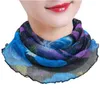 Tulle Silk Scarves Women Pareo Sarong Sunscreen Wraps Summer Floral Face Mask Turban Beach Fashion Driving Scarf Sea Chiffon Neckchief YP628