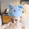 Factory wholesale microfiber dry hair towel lady cartoon animal super absorbent turban