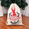 65 * 47cm Julklappspåsar Stor ekologisk hjort Älkväska Förvaring Xmas Sack Drawstring Bag Reindeers Santa Claus Sack Kids Candy Väskor LJJA3136