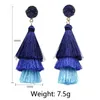 Böhmen MultiLayer Tassel Druzy Drusy Örhängen Guldpläterad Geometri Faux Natural Stone Resin Dangle Örhängen för Kvinnor Smycken