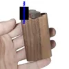 Naturligt trä dugout en hitter rök kit cigarett tobak förvaring fall stash box ört behållare handrörshållare med rengöring krok stång