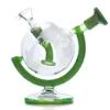 Verre Bong Dab Rig Conduites d'eau 5,7 pouces Narguilés Globe Recycler barboteur avec bol plate-forme pétrolière accessoire de fumée