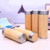 2018 new Bamboo Tumbler Stainless Steel Water Bottle Vacuum Insulated Coffee Travel Mug with Tea Infuser & Strainer 16oz wooden bottleSN2418