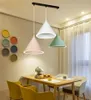 Lampe de pendentif LED nordique personnalité pendentif LED lumières cône créatif Bar café Restaurant Macarons LED suspendus Lamps279r