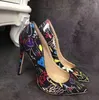 새로운 다채로운 하이힐 여성 드레스 신발 패션 섹시 파티 Evetn 디자이너 신발을위한 여성 플러스 사이즈 여성 신발 35-42