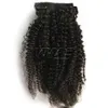 100g 120g 140g 4A Afro Kinky Curly Clip In Hair Weave Extension À La Mode Doux Lisse Soyeux 100% Naturel Noir Péruvien Vierge Cheveux Humains