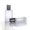 Przenośne 50 ml Frosted Clear Glass Perfumy Butelki Puste Kosmetyczne Pojemniki z pompą Opryskiwacz Butelki Butelki Bulk Stock