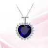 Titanic Heart of the Ocean Sapphire Crystal Chain Ketting Hanglate Sieraden