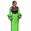 ビンテージドレス新しいスタイルのアフリカのドレス女性vestidos Petal Sleeveアフリカの服Dashiki Party Deskeses Wy2702