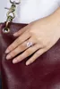 Gorąca wyprzedaż 925 srebrne obrączki ślubne palcem luksusowa poduszka cięta 3ct cZ Rose Gold Pierścień dla kobiet biżuteria zaręczynowa Anel