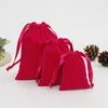 Smycken Packaging Christmas Wedding Gift Bags Party Favors Packing Bag Pouch Velvet Beaded Drawstring Pouches