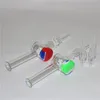 Hookahs glasnektar med 10 mm 14mm kvartsspetsar Keck Clip 5 ml Silikonbehållare Reclaimer Nector Kit för glasvattenrör