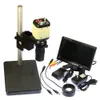 2MP Industry Digital Microscope Camera 7" LCD Monitor HD 2in1 Stand Holder 100X C-Mount Lens 40 LED Ring for PCB Mobile Repair