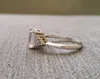 Simples 925 Prata Diamante Romântico Feminino Engagement Wedding Ring Tamanho 6-10
