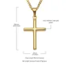 Gold Men Women Cross Pendant Necklace with 60cm Cuban link chain or gold plated box chain New fashion Hip hop necklace jewelry