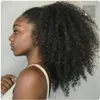 Afro Kinky Krullend Haarstuk Menselijk Haar Clip in Paardenstaart Haarverlenging voor Zwarte Dames Trekkoord Natural Coily Ponytail voor Afro-Amerikaanse