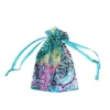 Sacs de rangement à bijoux en organza Sacs à cordon de fête de mariage Coral Modèle Sac de rangement cadeau sacs d'emballage3743131