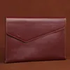 GNEUINE LEATHER A4 File Business Clutch Bags Mapp Mappen med stor kapacitet Kohude Hud Portefullen hela280L