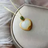 Medaglioni LANZYO 925 Sterling Silver Natuarl White Jasper Gioielleria Raffinata Invia Collana Pendente Donne Bridaljcz172201aghb1245U