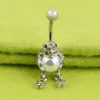 Piercing personalizzato perla rana rospo argento bilanciere strass ombelico anelli ombelico gioielli sexy piercing in acciaio chirurgico