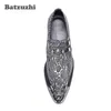 Batzuzhi Handmade Leather Shoes Men 6.5cm High Heels Iron Pointed Toe Formal Dress Shoes Men Party, Business Zapatos Hombre, US12