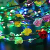 LED lampeggiante Stringhe per fasce per capelli Glow Flower Crown Fasce per capelli Light Party Rave Ghirlanda floreale per capelli Ghirlanda decorativa luminosa