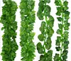 2M Long Simulation Plants Green Ivy Leaf Fake Grape Vine Artificial Flower String Foliage Leaves Home Wedding Garden Decoration GB512