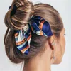 Solid Floral Bow Scrunchie Hair Band Elastic Ties Rope Scarf Accessories Hårtillbehör Hårtillbehör för Braids1299412