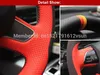 Black Red Leather Black Carbon Fibre DIY Car Steering Wheel Cover for MG MG6 GS MG3 ZS284S