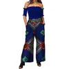 African Print Women Jumpsuit strapless Sleeveless Autumn Sexy Romper Wide Leg Pants African Ladies Jumpsuits Rompers WY3873