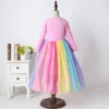 Toddler Baby Girl Lovely Colorful Tutu Dress Rainbow Striped Mesh Dresses Princess Party Dress Girls Clothes 1-6T