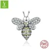 Silver Charm Original Cute Animal Small Bee S925 Perle d'argento puro Accessori per gioielli bracciale in perline 4683341