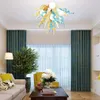 Moderne lampen aqua blauwe tinten warme lichten led kroonluchters en hanglamp murano stijl hand geblazen glas kroonluchter kleine verlichting woonkamer lamp