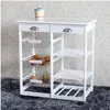 Fashion Free shipping Wholesales Kitchen & Dining Room Cart 2-Drawer 3-Basket 3-Shelf Storage Rack with Rolling Wheels White