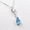 Eleganckie jasnoniebieskie topaz wisiorek dla dziewczyny 0.6 ct naturalny topaz wisiorek solidny 925 srebrny Topaz prezent urodzinowy dla dziewczyny