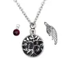 Cremation Jewelry Birthstone crystal - Tree of Life Necklace Urn Pendant - Memorial Ashes Keepsake