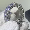 2020 Ny ankomst unik vintage smycken 925 sterling silver par ringar runda klippt vita topas cz diamant kvinnor bröllop brud rin262k