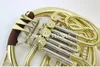 Free Shipping MARGEWATE New Arrival Brass Wind Instrument Gold Lacquer Double-Row 4 Key Slit French Horn FB Key b / f Tone With Mouthpiece