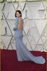 2019 Oscar Sky Blue prom dresses High Neck Mermaid Formal Evening Gowns Backless Long Sleeves Special Occasion Party Gowns Cheap