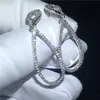 Mode päron droppe örhänge 925 sterling silver bana inställning 5a cz engagemang bröllop dangle örhängen för kvinnor brudgåva