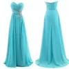 High Quality Sweetheart A-Line Pleated Long Chiffon Bridesmaid Dresses Floor-length Wedding Party Dresses Bridesmaid Gowns With Beadings