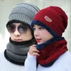 Bonnet chapeau écharpe ensemble chapeaux tricotés chaud épaissir chapeau d'hiver pour hommes et femmes unisexe coton bonnet tricoté casquettes CNY848